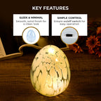 Ambient Egg Glass LED Lamp with String Lights (3xAAA Battery not inc.) - Light Blue