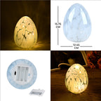 Ambient Egg Glass LED Lamp with String Lights (3xAAA Battery not inc.) - Light Blue