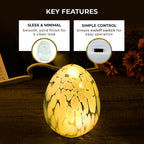 Ambient Egg Glass LED Lamp with String Lights (3xAAA Battery not inc.) - Light Green