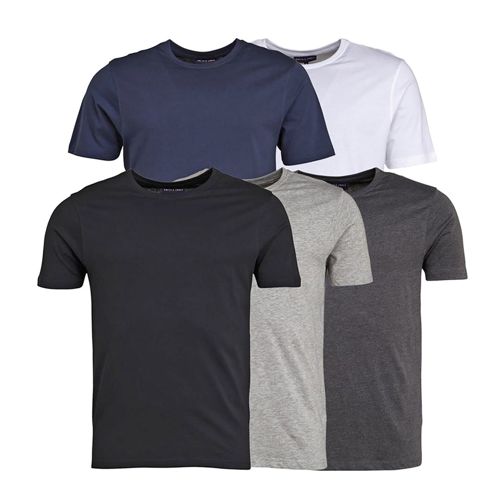 Pack of 5 - Smith & Jones Cotton Knitted Tee (Size M) - Grey_7829674