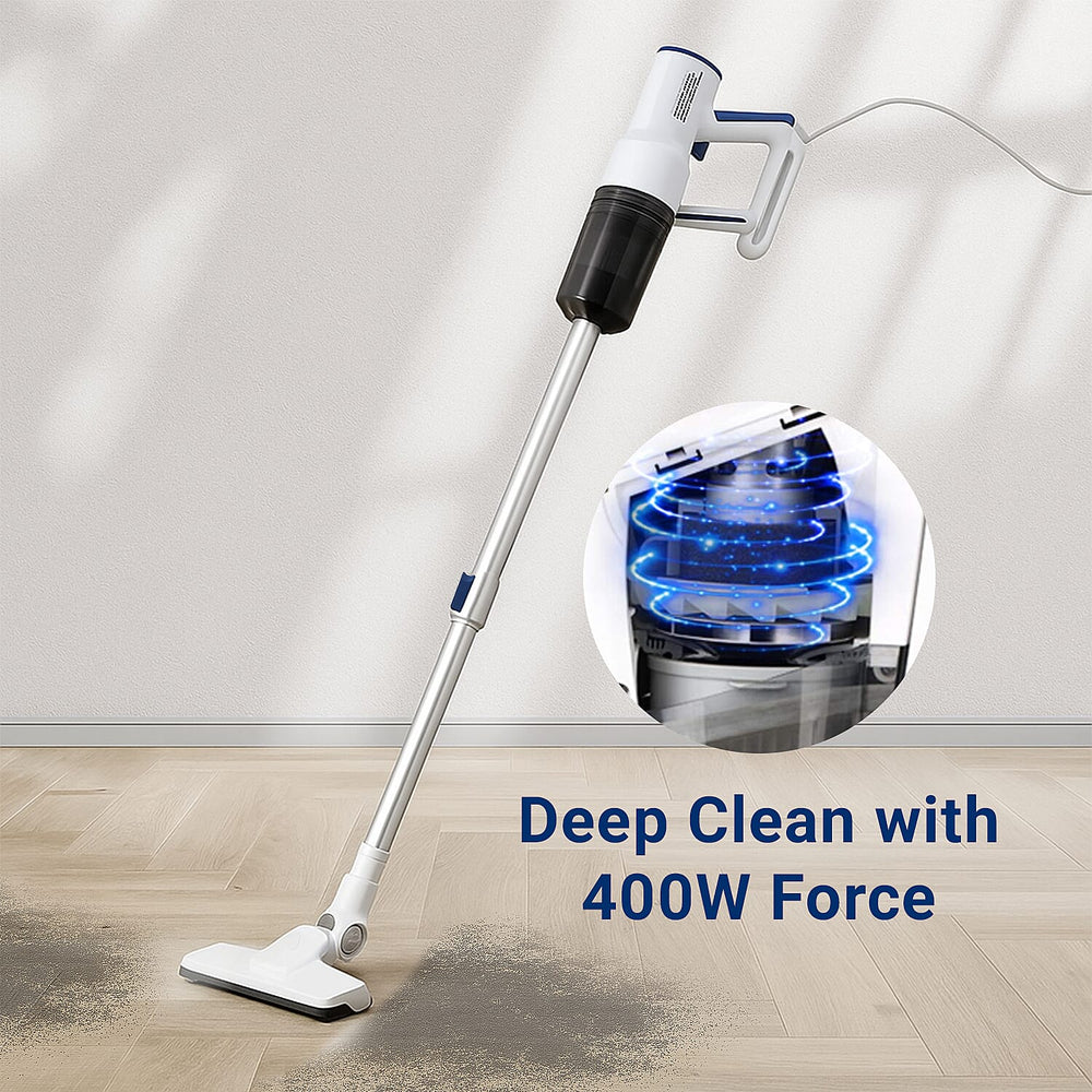 Homesmart Handheld and Floor Vacuum Cleaner - 400W Poweful Suction, Lightweight, Low Noise, 800ml Tank Capacity with Hepa Filter, 4M Long Cord Length - Blue