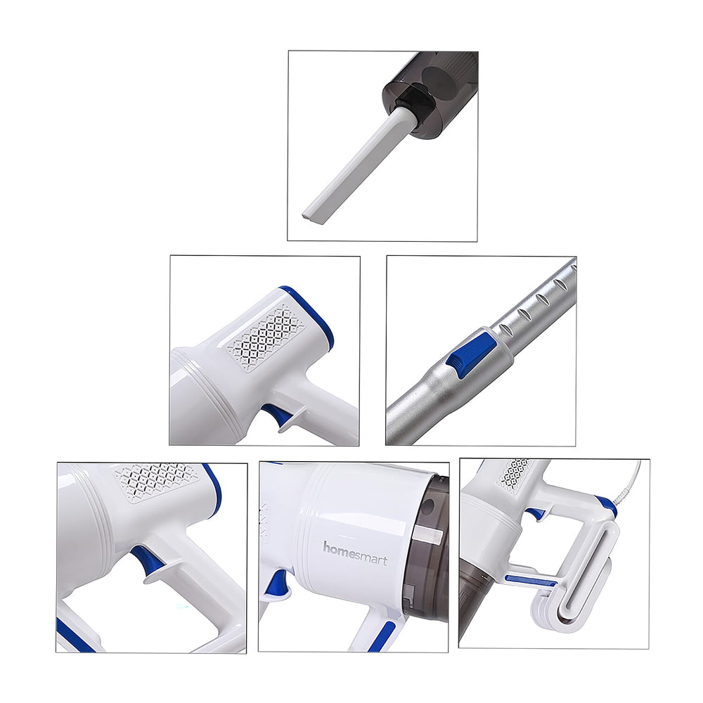 Homesmart Handheld and Floor Vacuum Cleaner - 400W Poweful Suction, Lightweight, Low Noise, 800ml Tank Capacity with Hepa Filter, 4M Long Cord Length - Blue