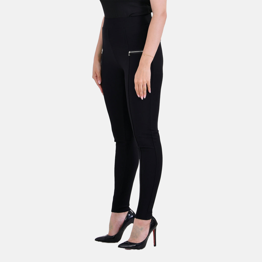 La Marey Ponte Trouser with Zipper (Size 8 to 10) - Black_7831399_3