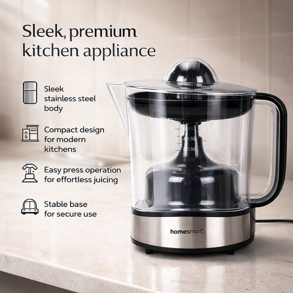 Homesmart Electric Juicer - 2 Squeezers, Pulp Filter, Large Jug, Anti Slip Feet