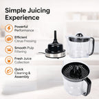 Homesmart Electric Juicer - 2 Squeezers, Pulp Filter, Large Jug, Anti Slip Feet