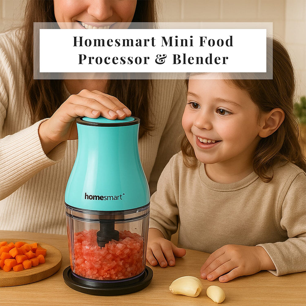 Electric Food Processor and Blender 600ml - Turquoise