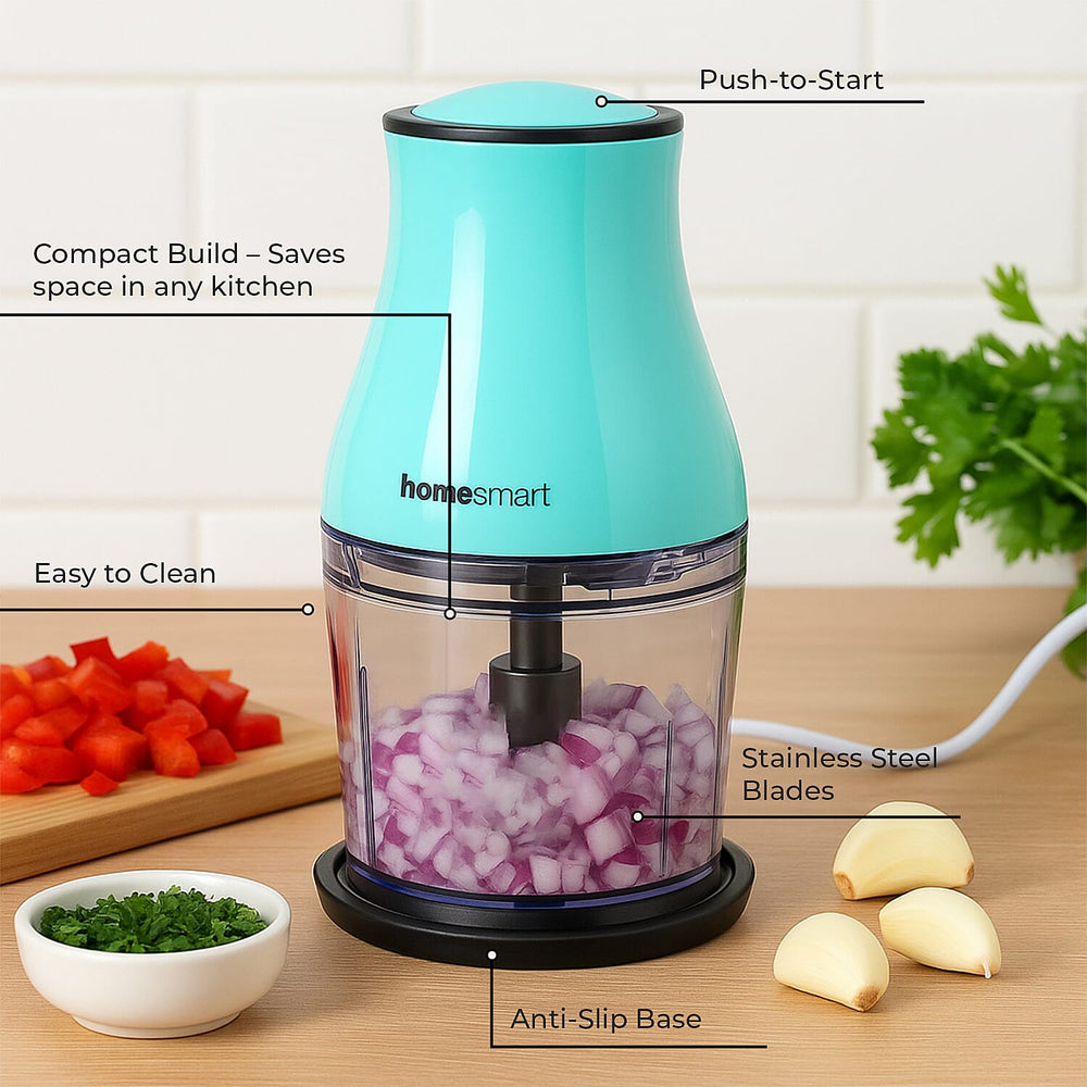 Electric Food Processor and Blender 600ml - Turquoise