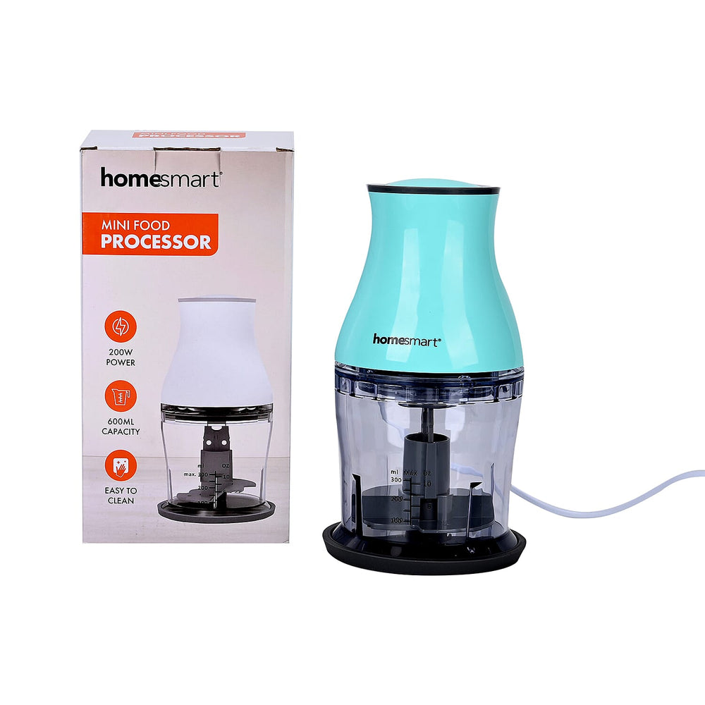 Electric Food Processor and Blender 600ml - Turquoise