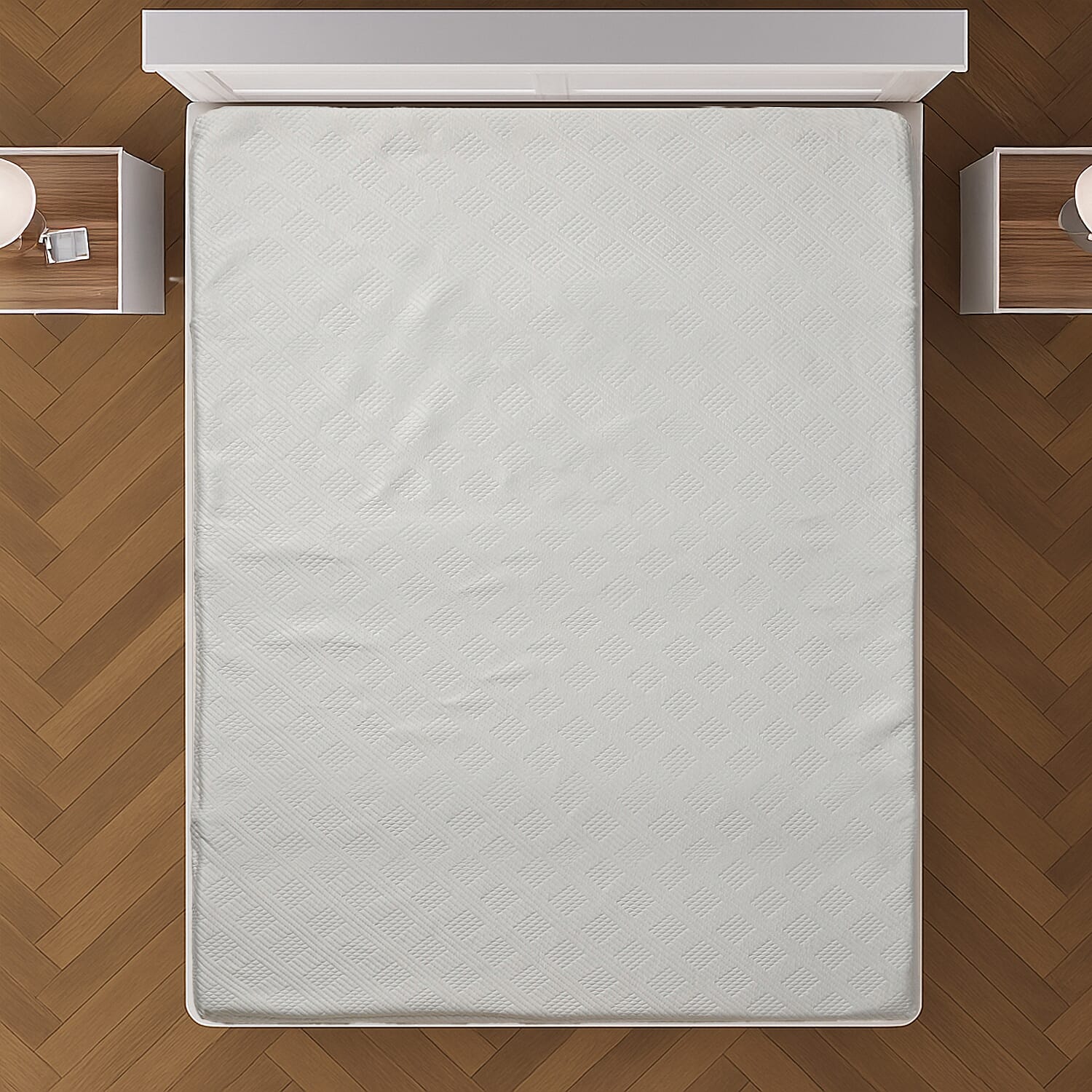 Memory Topper with Bamboo Fiber Cover (Size King, 200x150 cm) - White