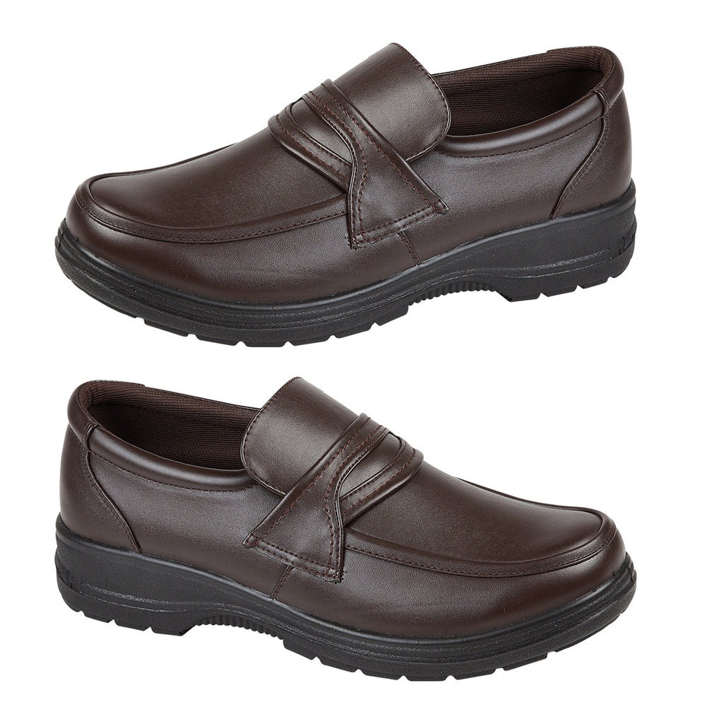Charles Southwell DEREK Mens Wide Fitting Slip on Shoe (Size 6) - Brown_7839096
