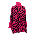 Wild Flower Viscose Zebra Pattern Jumper (Size 18 to 22) - Pink & Black_7839223