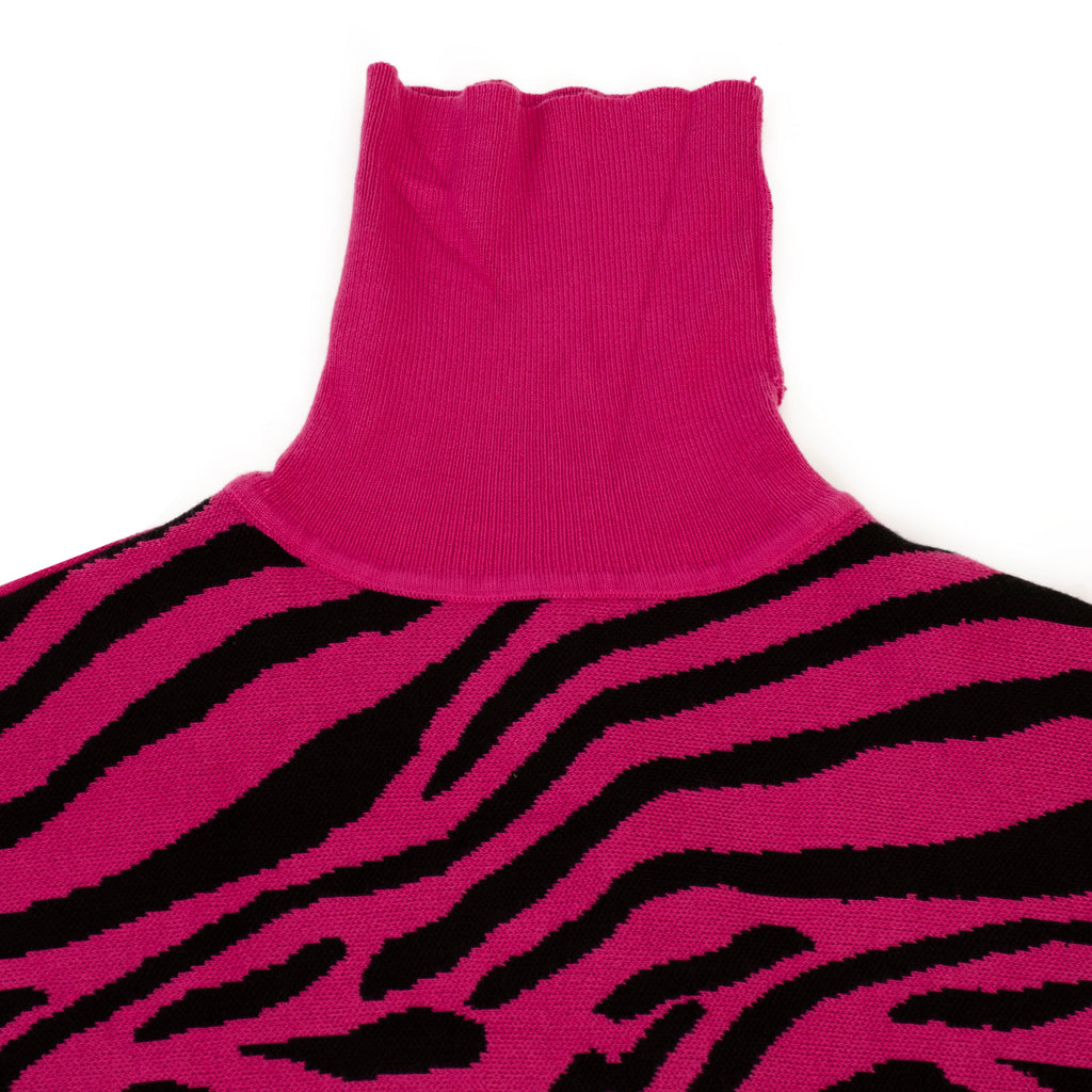 Wild Flower Viscose Zebra Pattern Jumper (Size 18 to 22) - Pink & Black_7839223_1