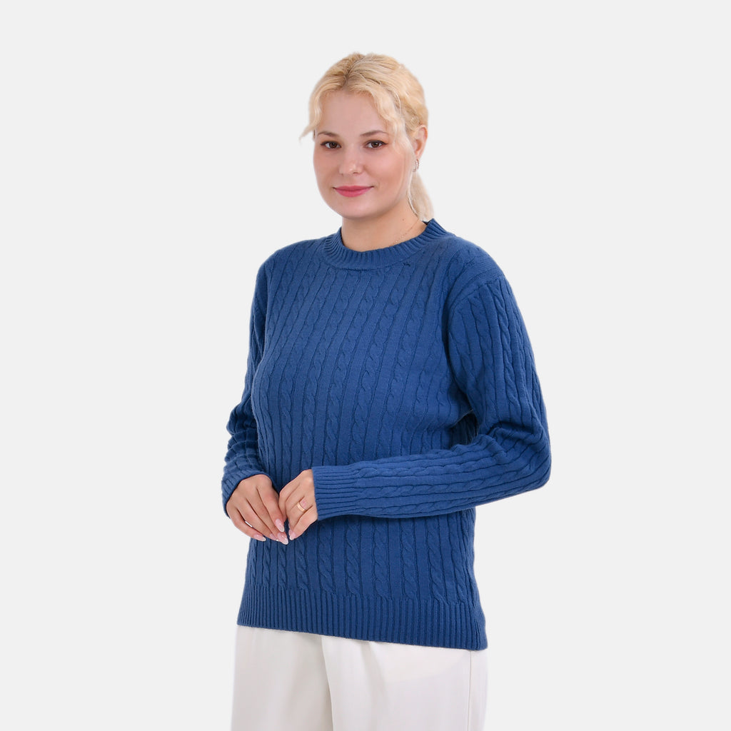 La Marey Cotton Blend Round Neck Jumper (16 to 22) Navy_7841141