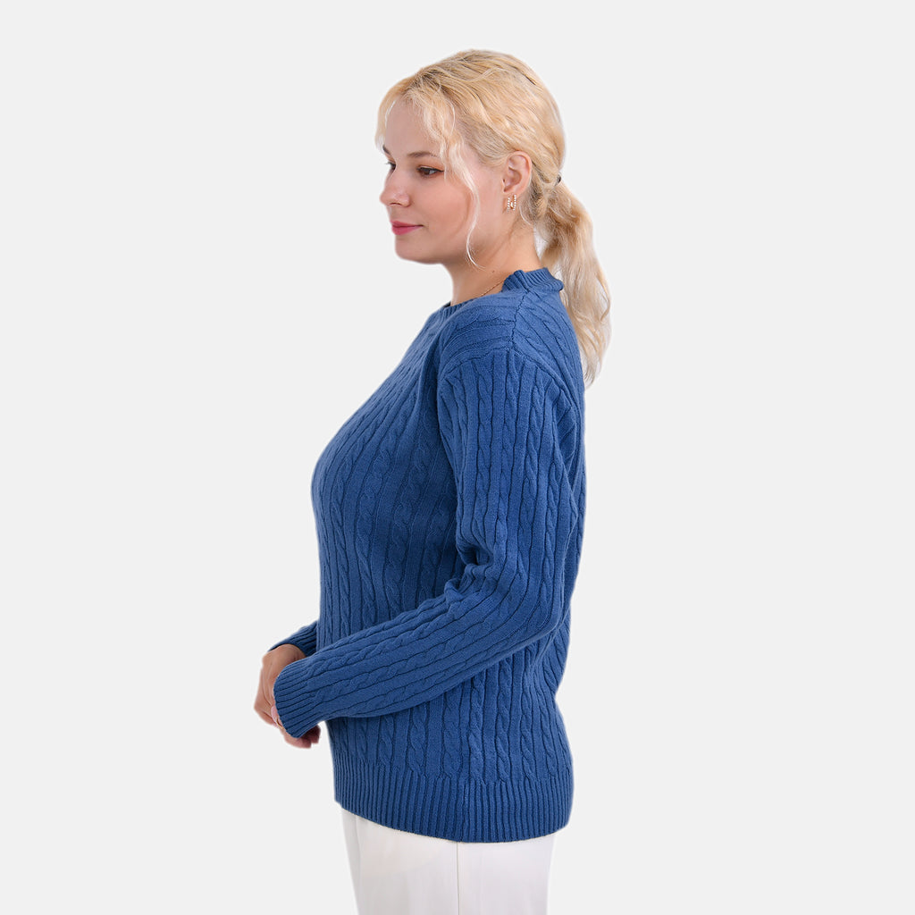 La Marey Cotton Blend Round Neck Jumper (16 to 22) Navy_7841141_3