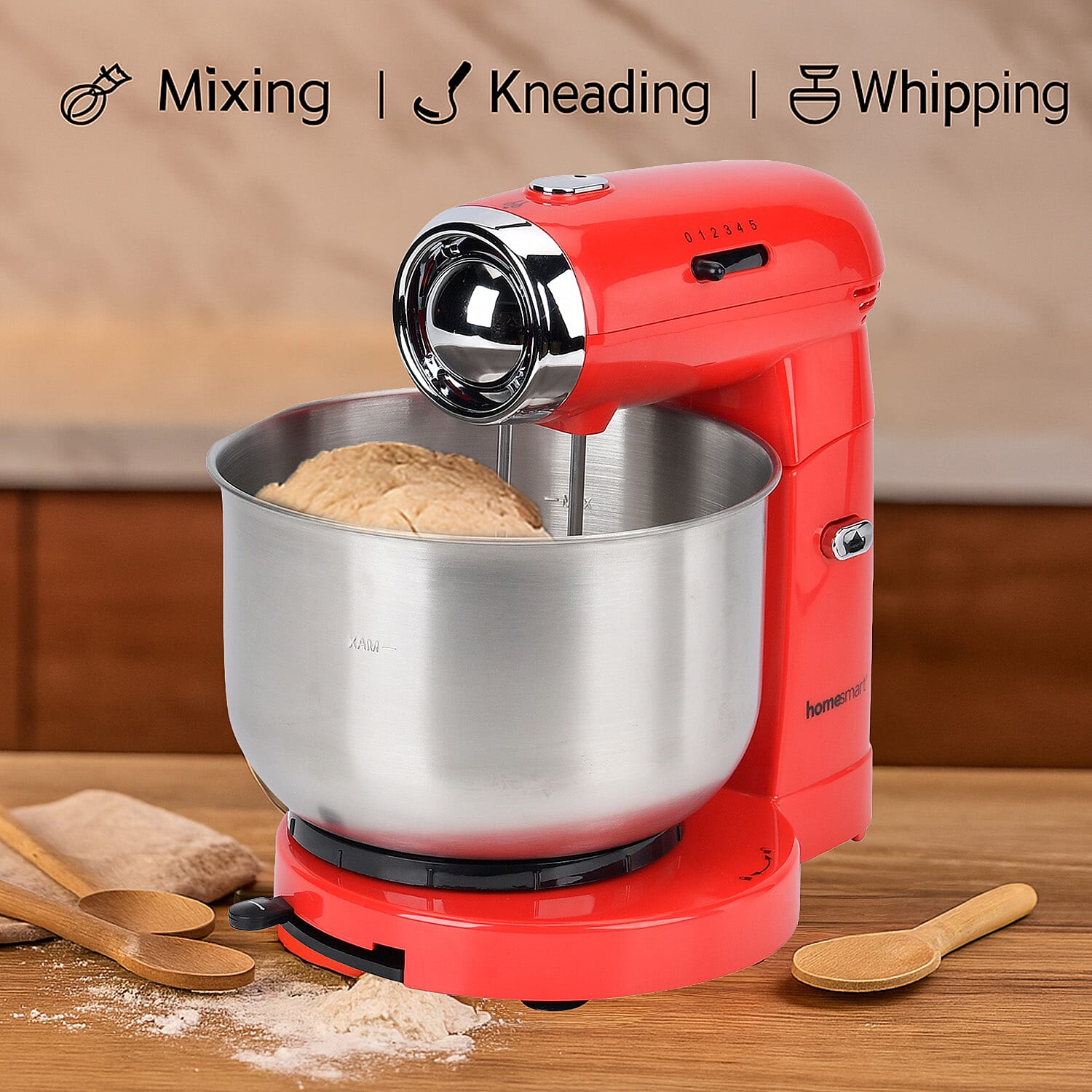 Multi-purpose Stand Mixer with 3.5L Capacity- Red