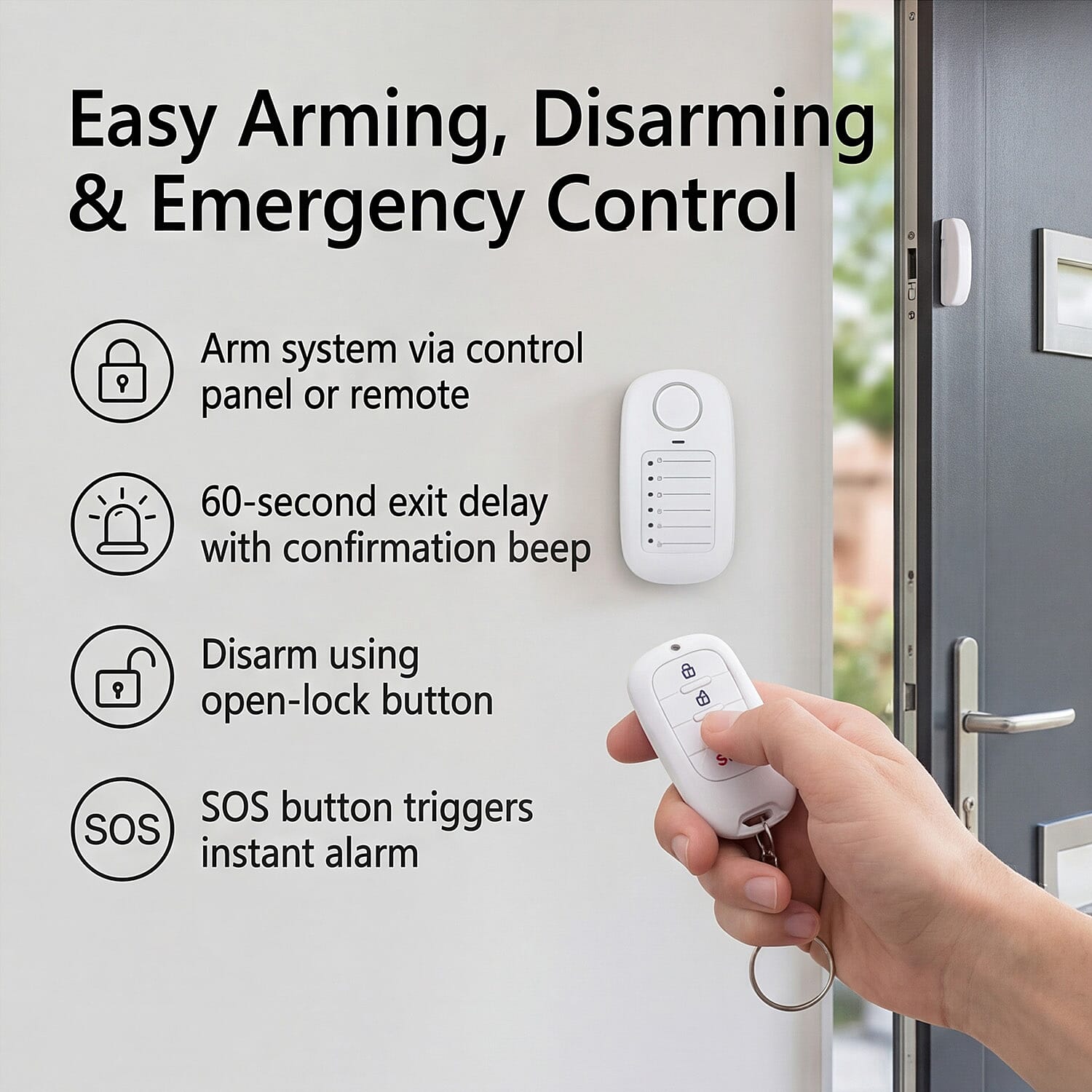 One Time Closeout Deal -- Smartwares Wireless Mini Alarm - White