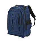 Polyester Patterned Backpack (Size 31x20x46 cm) - Navy & Black_7845890