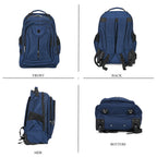 Polyester Patterned Backpack (Size 31x20x46 cm) - Navy & Black_7845890_3