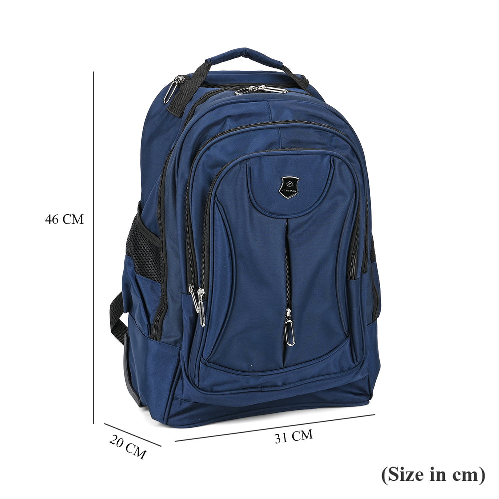 Polyester Patterned Backpack (Size 31x20x46 cm) - Navy & Black_7845890_5