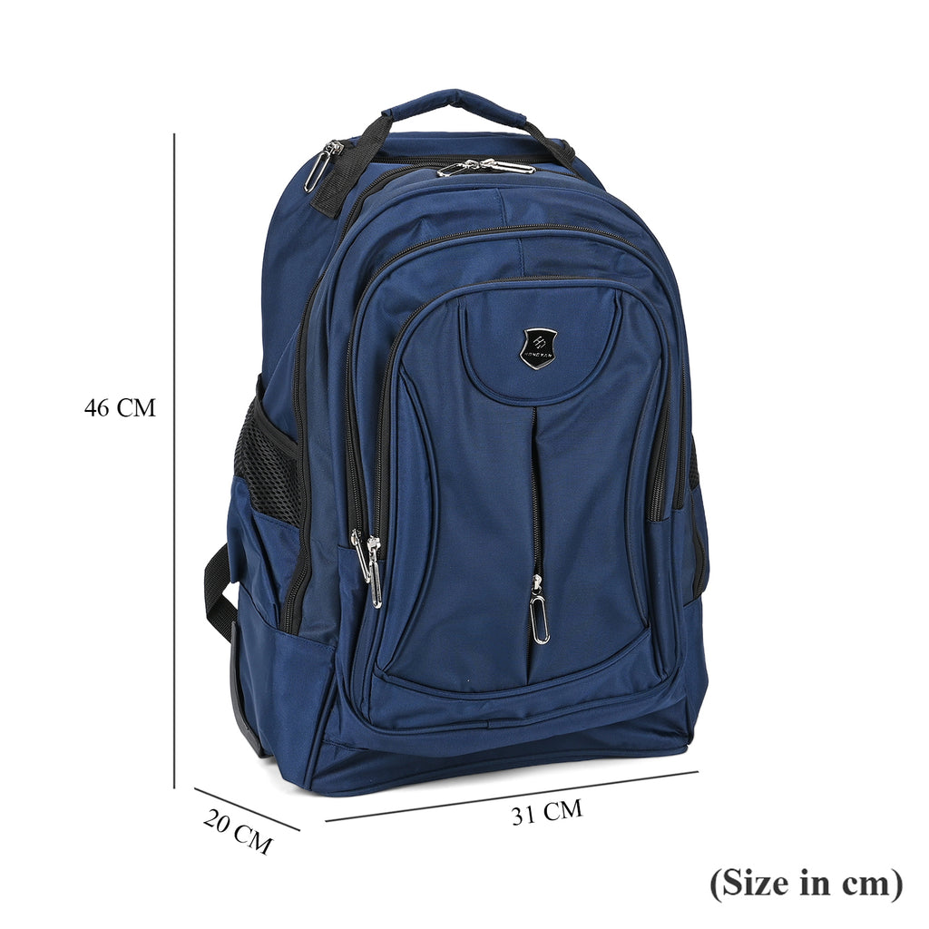 Polyester Patterned Backpack (Size 31x20x46 cm) - Navy & Black_7845890_5
