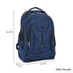 Polyester Patterned Backpack (Size 31x20x46 cm) - Navy & Black_7845890_5