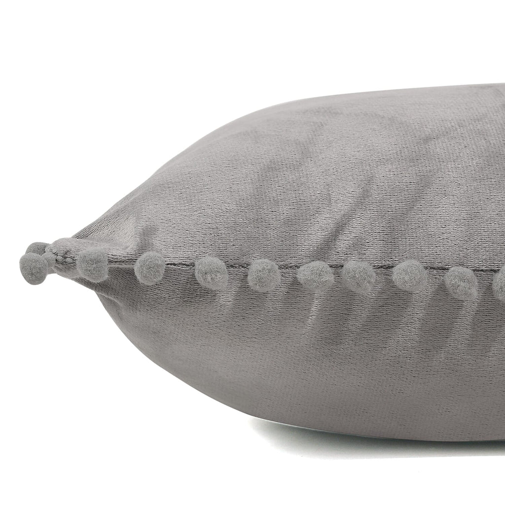 Set of 2- Solid Velvet Cushion Cover (Size 45x45 Cm) - Grey
