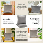 Set of 2- Solid Velvet Cushion Cover (Size 45x45 Cm) - Grey