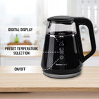 Smart Electric Kettle with Digital Display, Temperature Control - Memory Function (Power 1100W) - Black