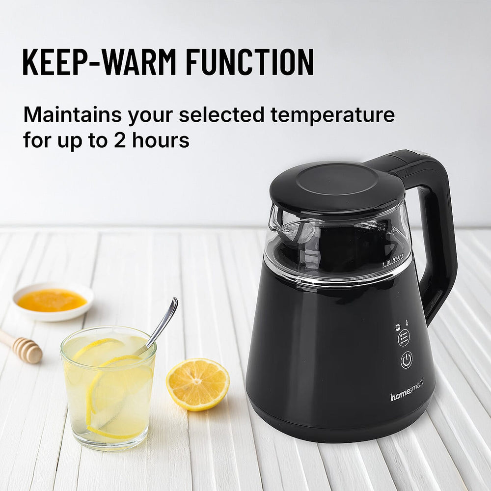 Smart Electric Kettle with Digital Display, Temperature Control - Memory Function (Power 1100W) - Black