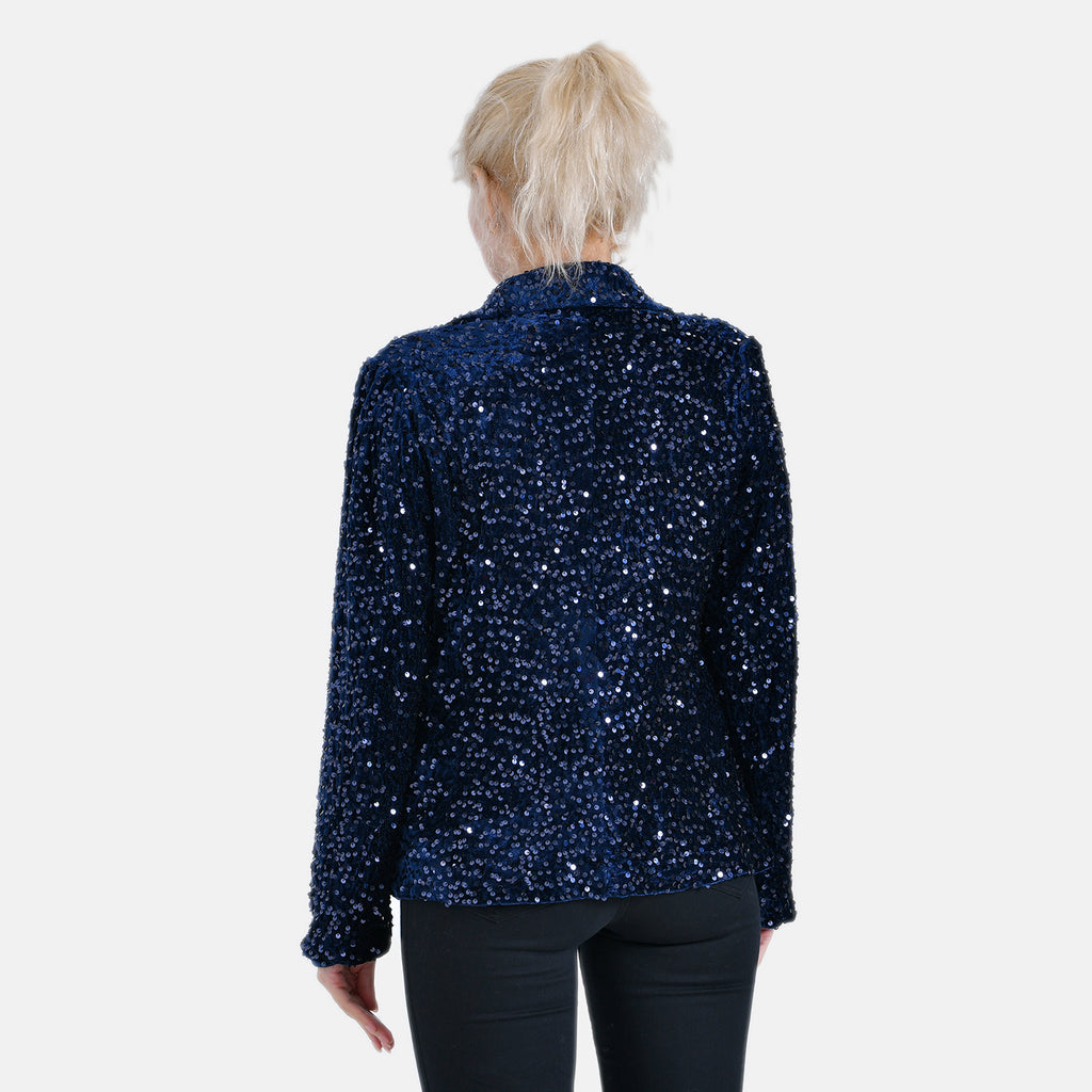 La Marey Sequin Blazer (Size M, 12 to 14) - Navy_7850633_1
