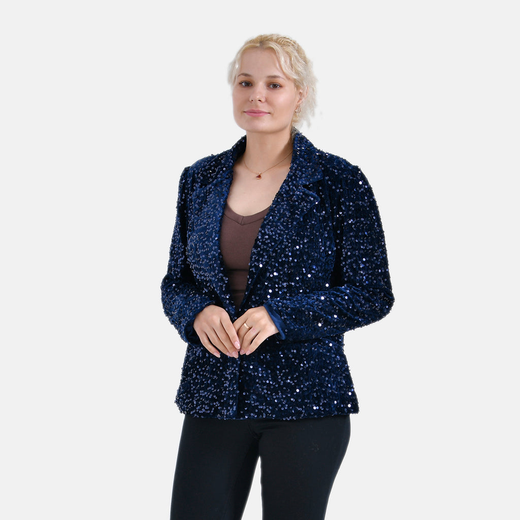 La Marey Sequin Blazer (Size M, 12 to 14) - Navy_7850633_3