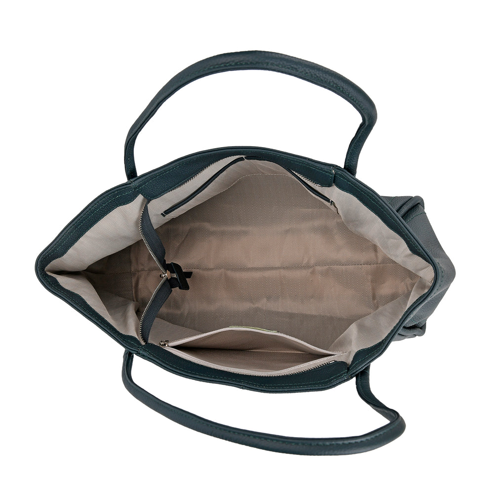 Designer Inspired- 100% Genuine Leather Oversized Tote Bag (Size 46x19x30 cm) - Teal_7850672_4
