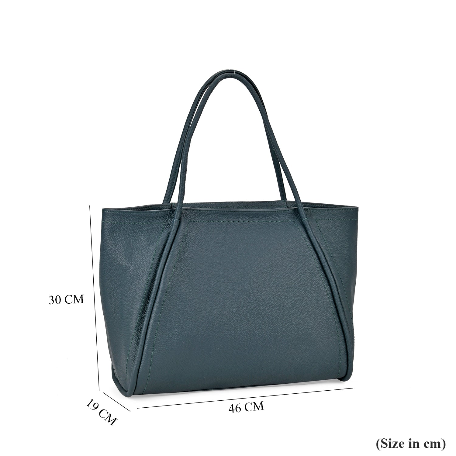 Designer Inspired- 100% Genuine Leather Oversized Tote Bag (Size 46x19x30 cm) - Teal_7850672_6