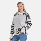 La Marey R-Neck Leopard Print Sweater - Beige (Size 8 to 14)