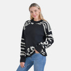 La Marey R-Neck Leopard Print Sweater - Black (Size 8 to 14)