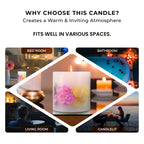 Botanical Pillar Candle with Floral Design (440 Gms) - Multi Colour - 440gms (Burn time - 60Hrs)_7853531_4
