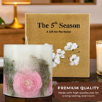 Botanical Pillar Candles with floral design (440 Gms) - Multi Color_7853533_4