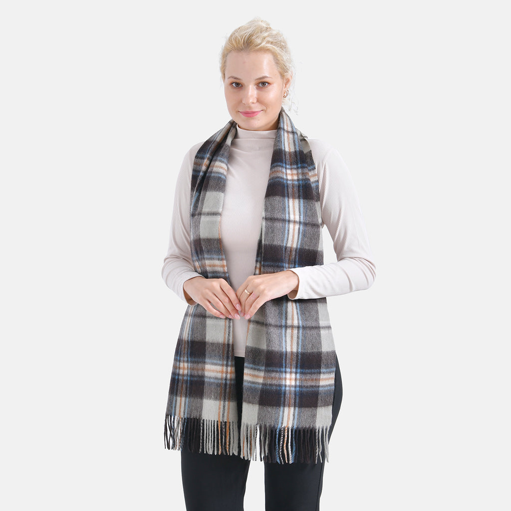 Stylish and Versatile Unisex 100% Wool Scarf - Grey_7853693_2