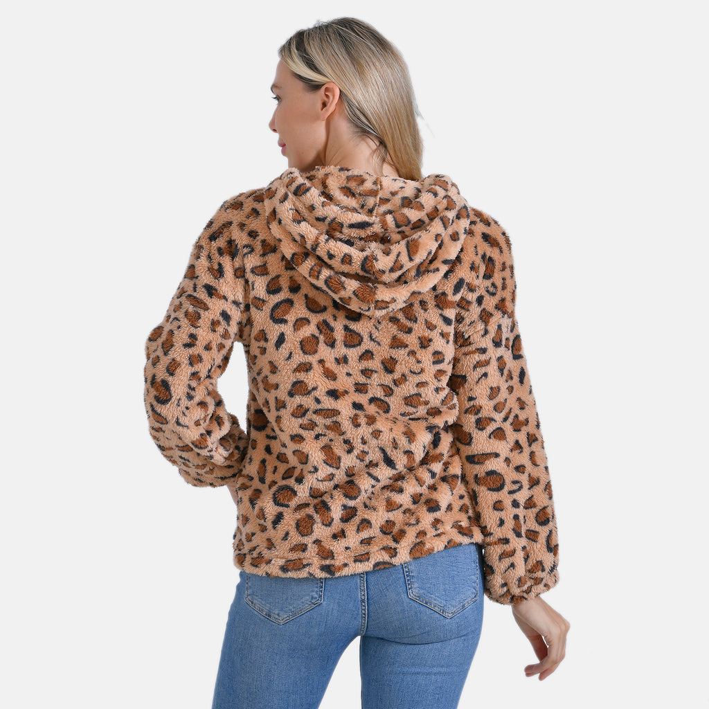 La Marey Plush Hoodie with Buttons (Size 20 to 22) - Brown_7854527_1