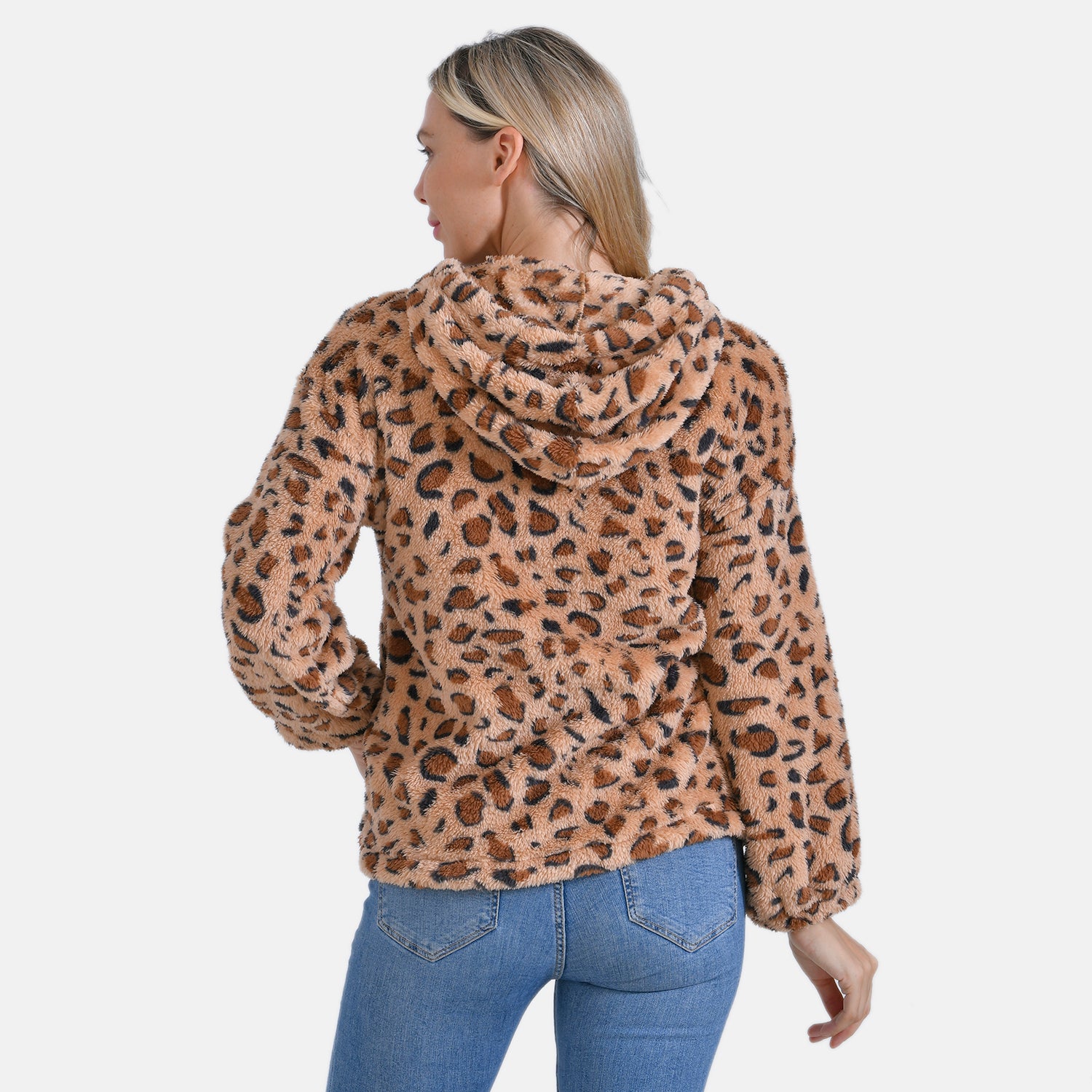 La Marey Plush Hoodie with Buttons (Size 20 to 22) - Brown_7854527_1