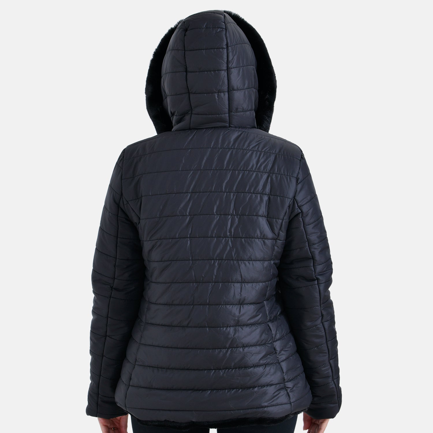 La Marey Reversible Coat with hood - Black_7854633_1