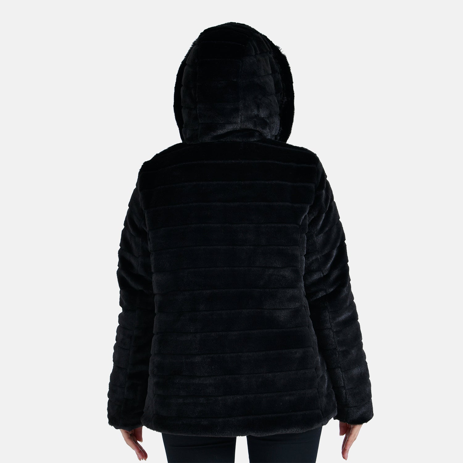 La Marey Reversible Coat with hood - Black_7854633_6