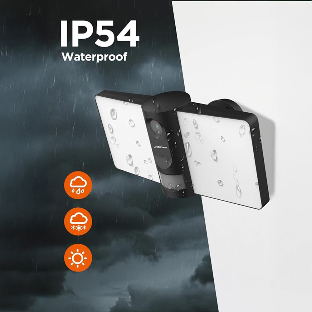 Link2Home Wired Outdoor Floodlight Camera with PIR is a motion activated security camera which features 2 x 12.5W light panel- White_7855969_3
