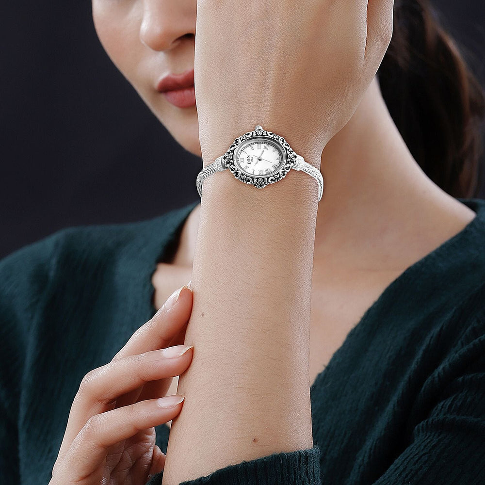 Royal Bali Collection Sterling Silver Tulangnaga Chain Bracelet Watch (Size - 8), Silver Wt. 15.84 Gms._7856836_2