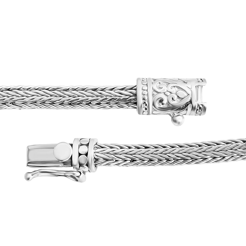 Royal Bali Collection Sterling Silver Tulangnaga Chain Bracelet Watch (Size - 8), Silver Wt. 15.84 Gms._7856836_6