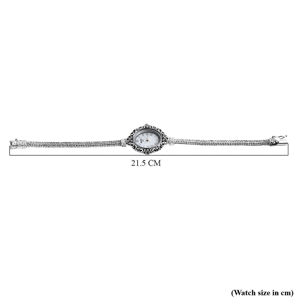 Royal Bali Collection Sterling Silver Tulangnaga Chain Bracelet Watch (Size - 8), Silver Wt. 15.84 Gms._7856836_7