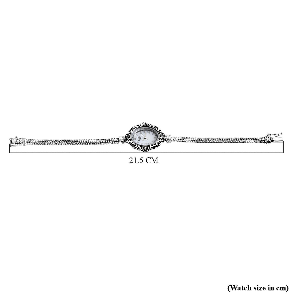 Royal Bali Collection Sterling Silver Tulangnaga Chain Bracelet Watch (Size - 8), Silver Wt. 15.84 Gms._7856836_7