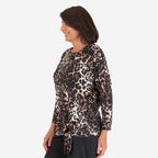 Indigo & Co Tie Front Top Size L (16 to 18) - Leopard_7859230_2