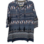 Sugar Crisp Printed Knitted Tunic (Size S) - Navy_7874766
