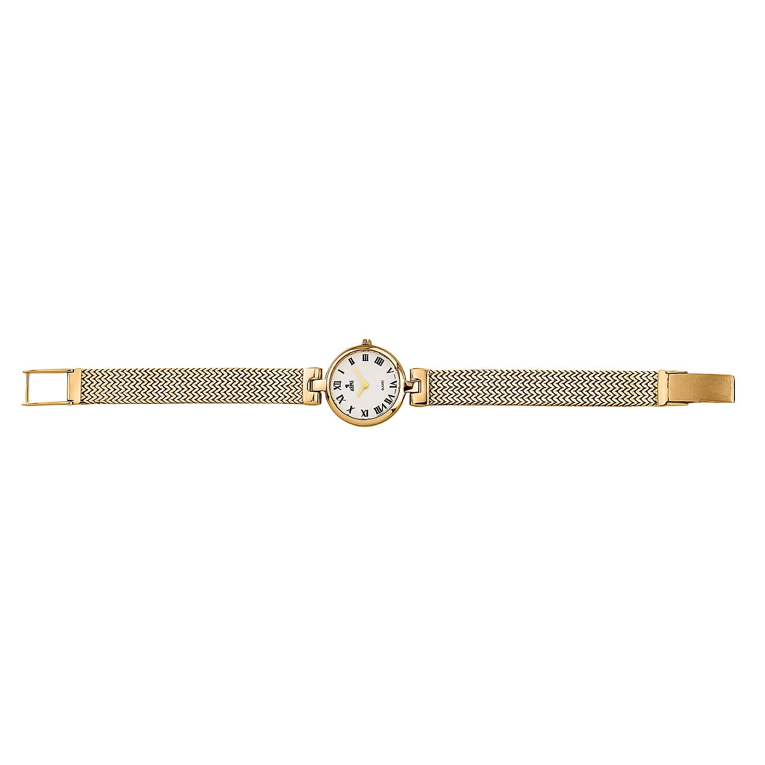 Premium Offer - Luxury 9K Yellow Gold Ladies Swiss Movement Watch With Water Resistant Wave Link (Size7.5) - Oval 17.5 Grams